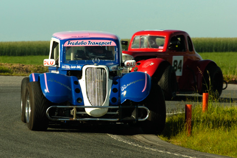 Villy Jørgensen og Patrick Hansen kommer i kamp ved næste runde af Legend Car Cuppen.